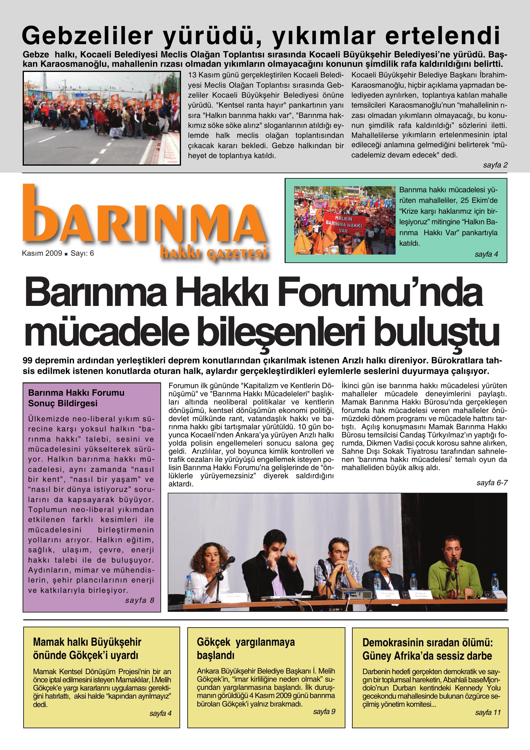 Barınma Hakkı Gazetesi (Sayı: 6)