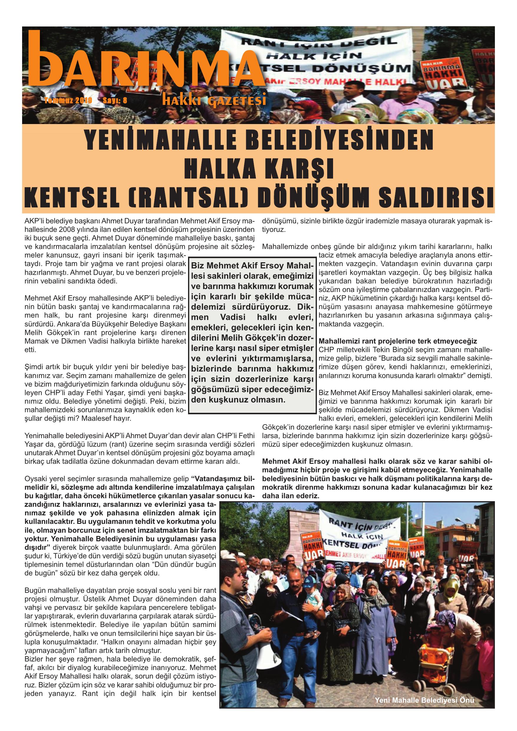 Barınma Hakkı Gazetesi (Sayı: 8)